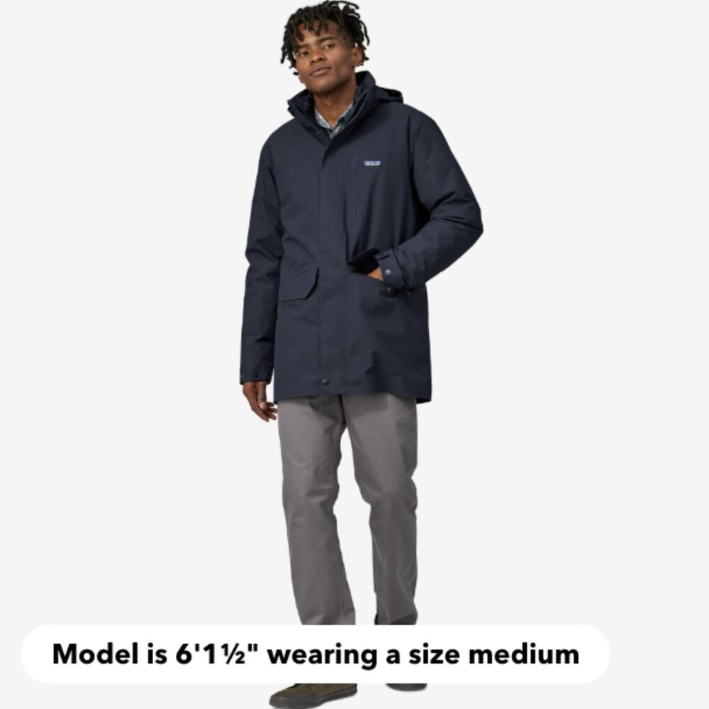SOLD! - PATAGONIA Men's Tres 3-in-1 Parka Winter Jacket in M in Navy Color